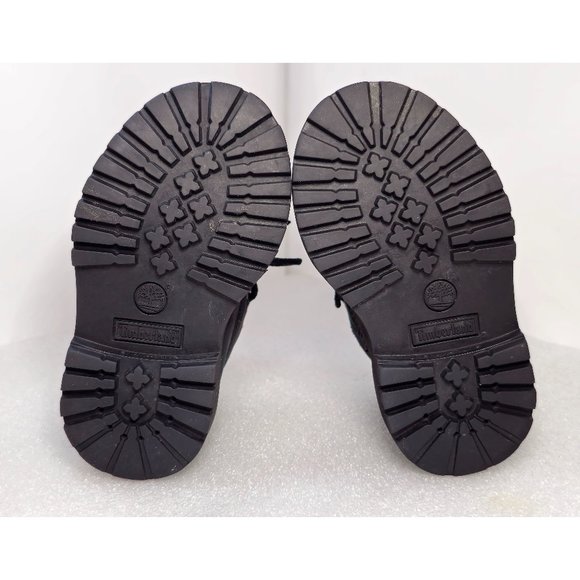 Toddler Timberland Waterproof 6" Premium Leather Black Nubuck Boots Sz 5 Medium - Picture 11 of 12
